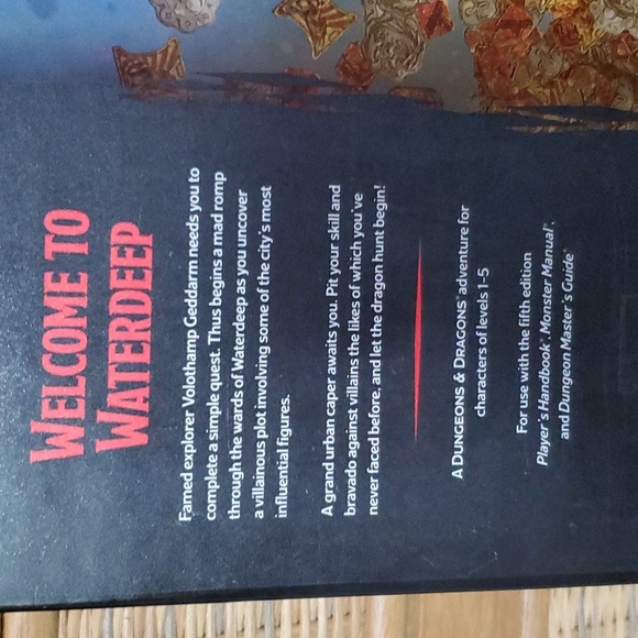 ⭐️ Dungeons & Dragons Waterdeep Dragon Heist Hardcover Book First Edition - Picture 4 of 10